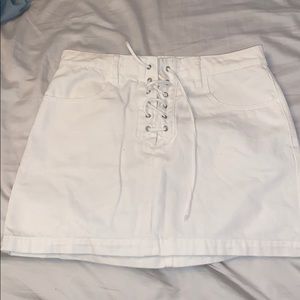 PAC sun white jean skirt
